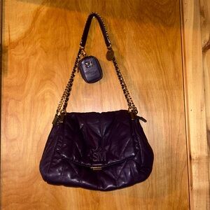 Steve Madden Eggplant Shoulder Bag with AirPod Case Attached